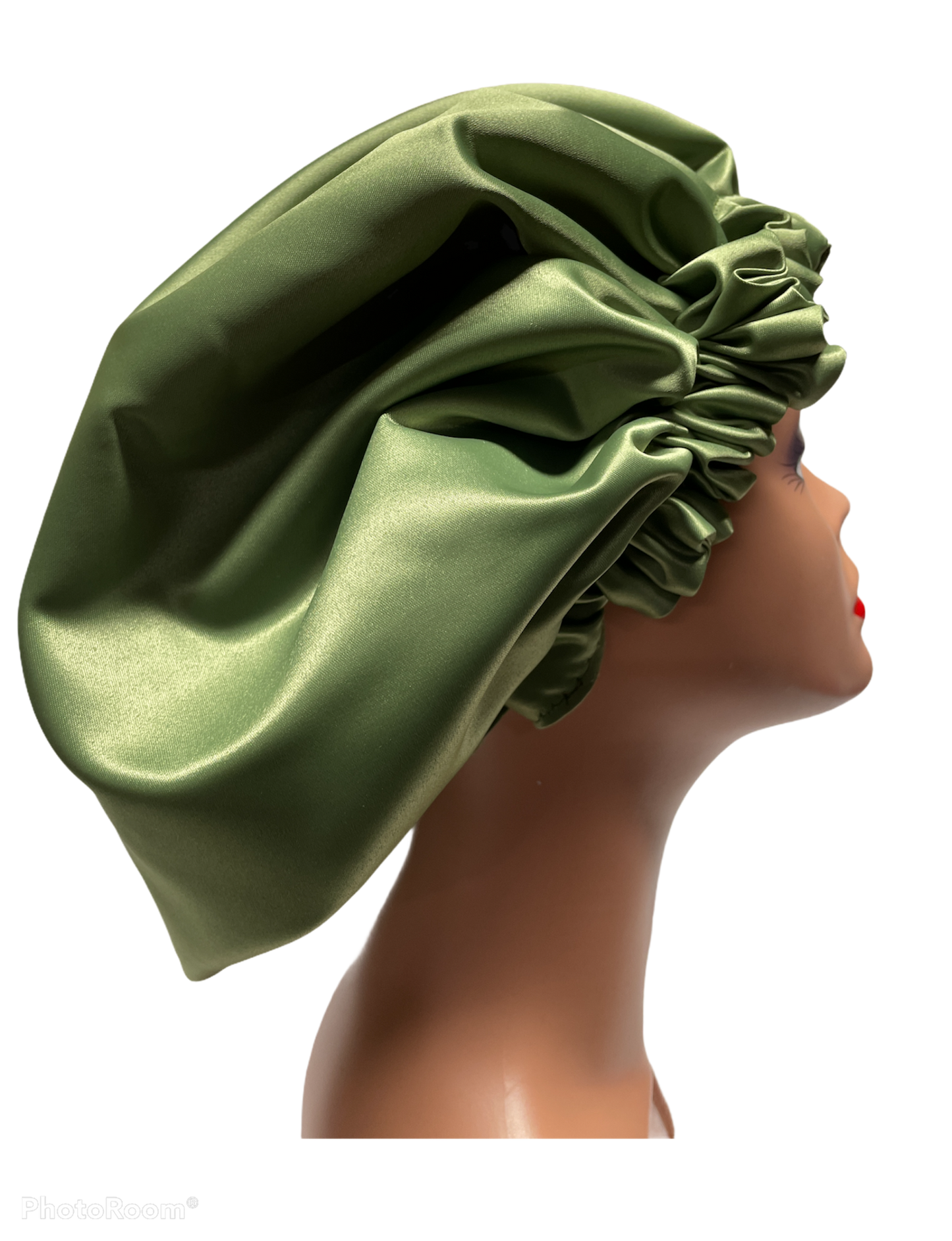 Lime Satin Women Bonnet