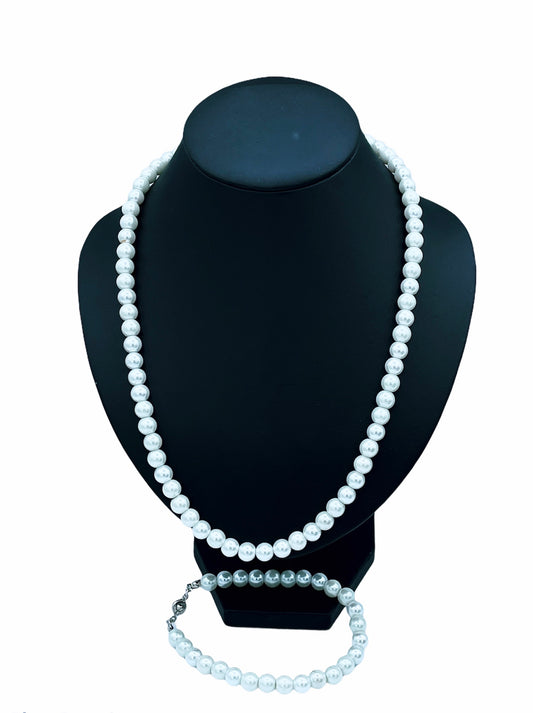 Glass Pearl Necklace Set