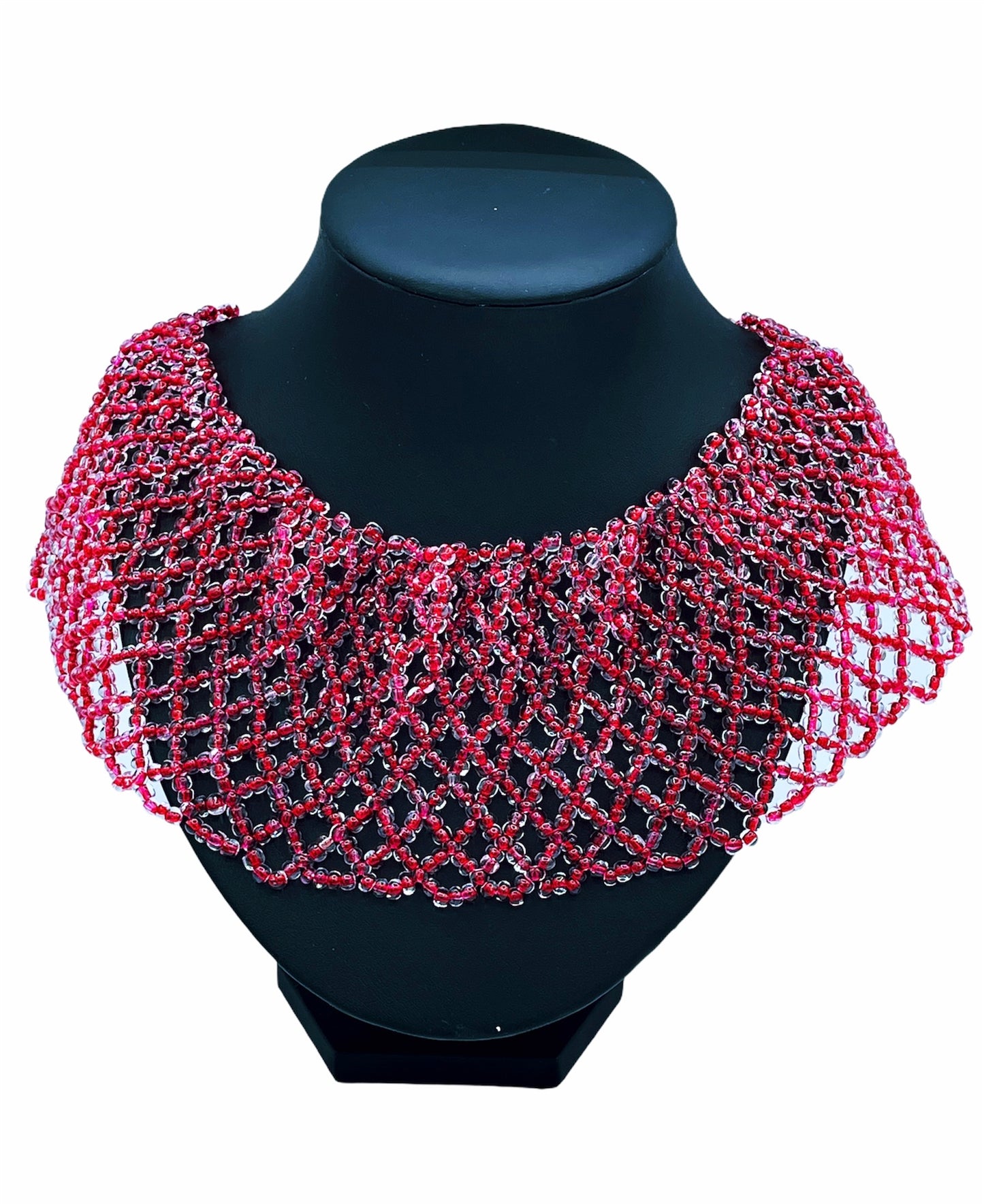 Red Netting Collar Necklace