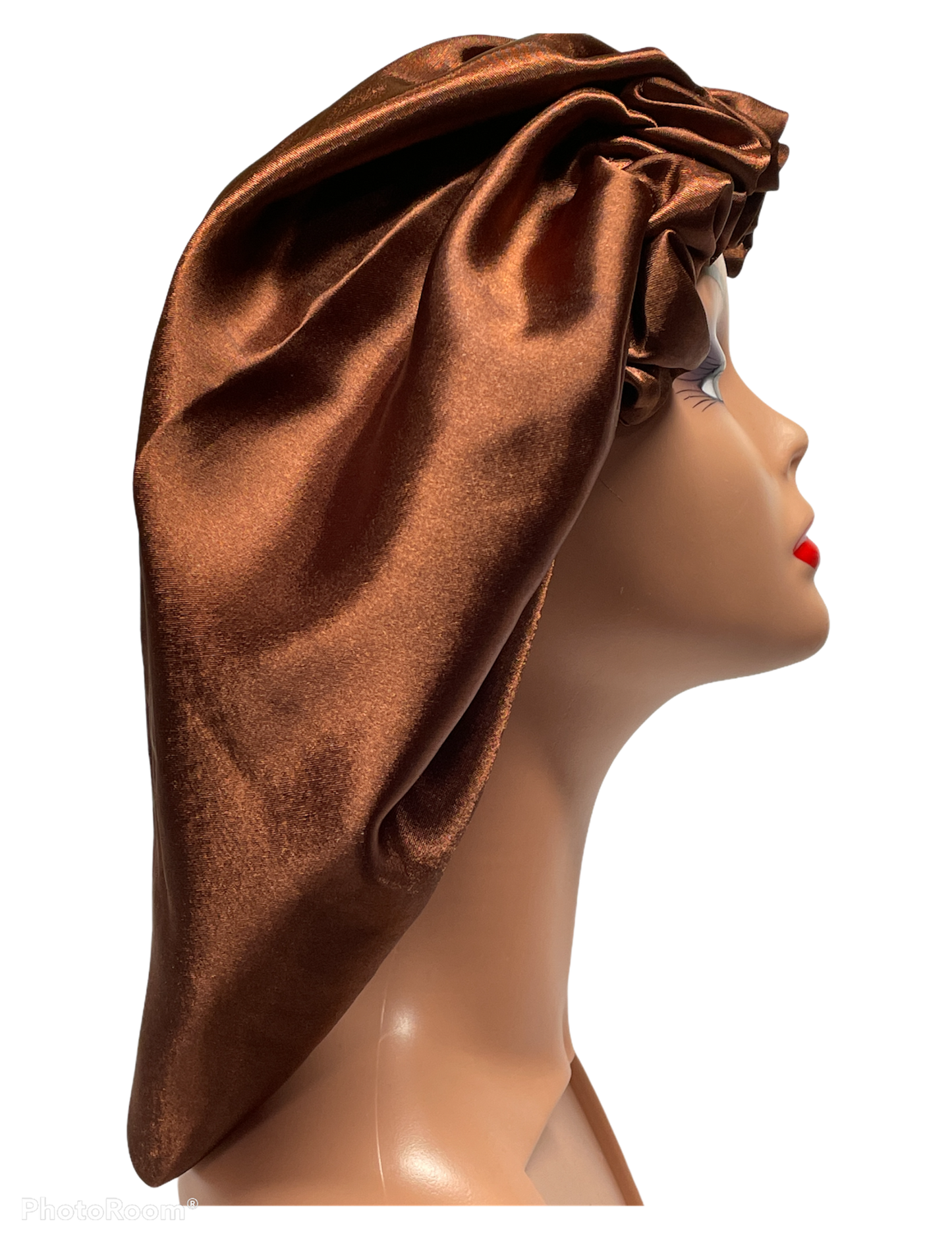 Golden Brown Satin Women Bonnet