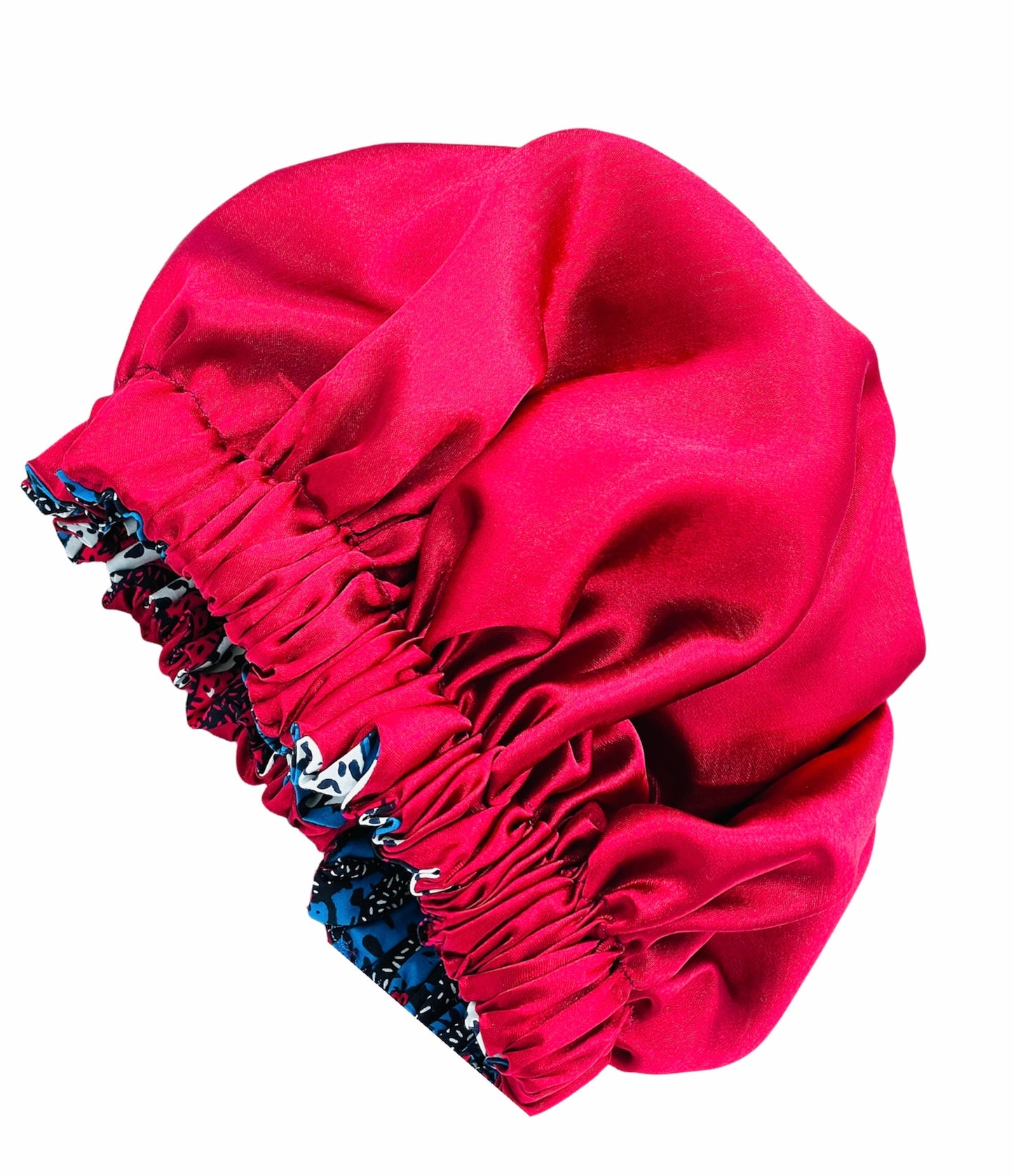 Blue Wave Women Ankara Hair Bonnet (XL)